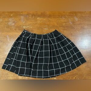 Hot Topic Black and White Grid A-Line Skirt
